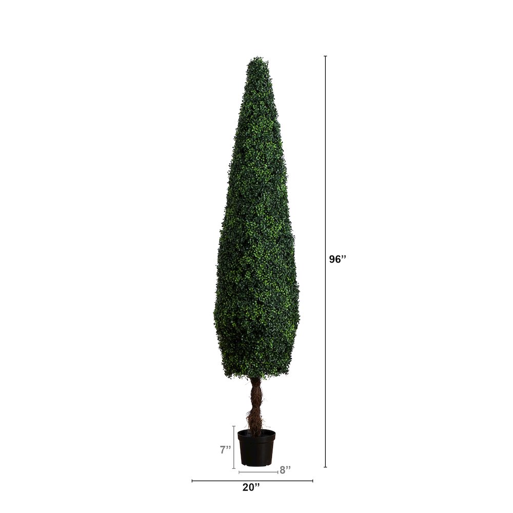 8ft. UV Resistant Artificial Boxwood Topiary Cone Tree (Indoor/Outdoor). Picture 1
