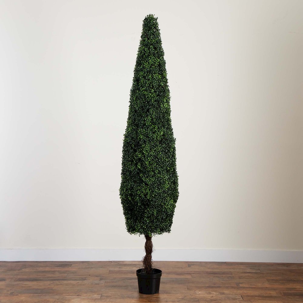 8ft. UV Resistant Artificial Boxwood Topiary Cone Tree (Indoor/Outdoor). Picture 6