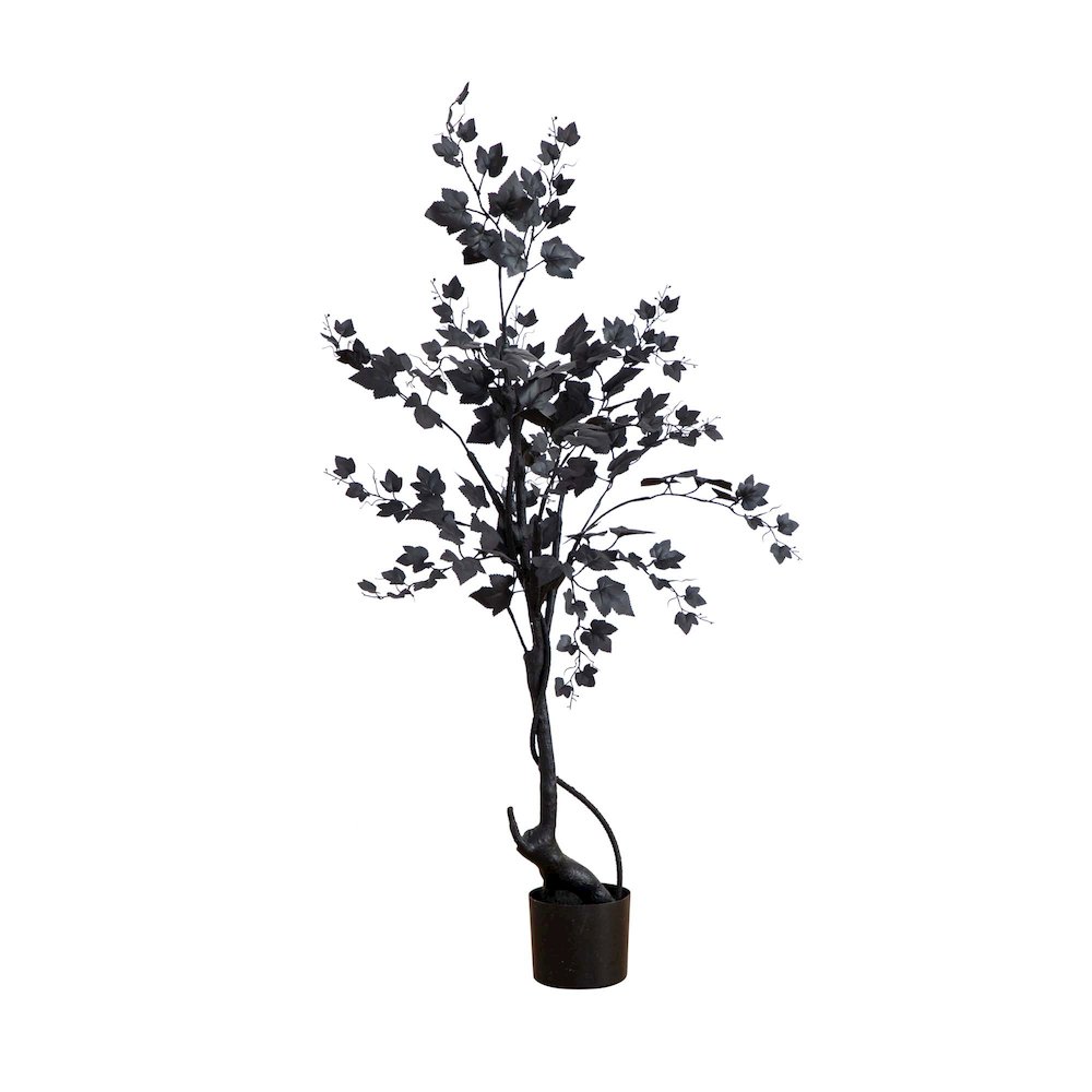 4ft. Halloween Black Maple Artificial Fall Tree. Picture 4