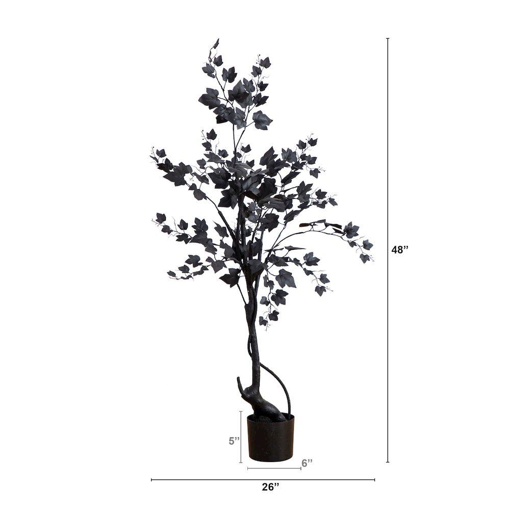 4ft. Halloween Black Maple Artificial Fall Tree. Picture 1