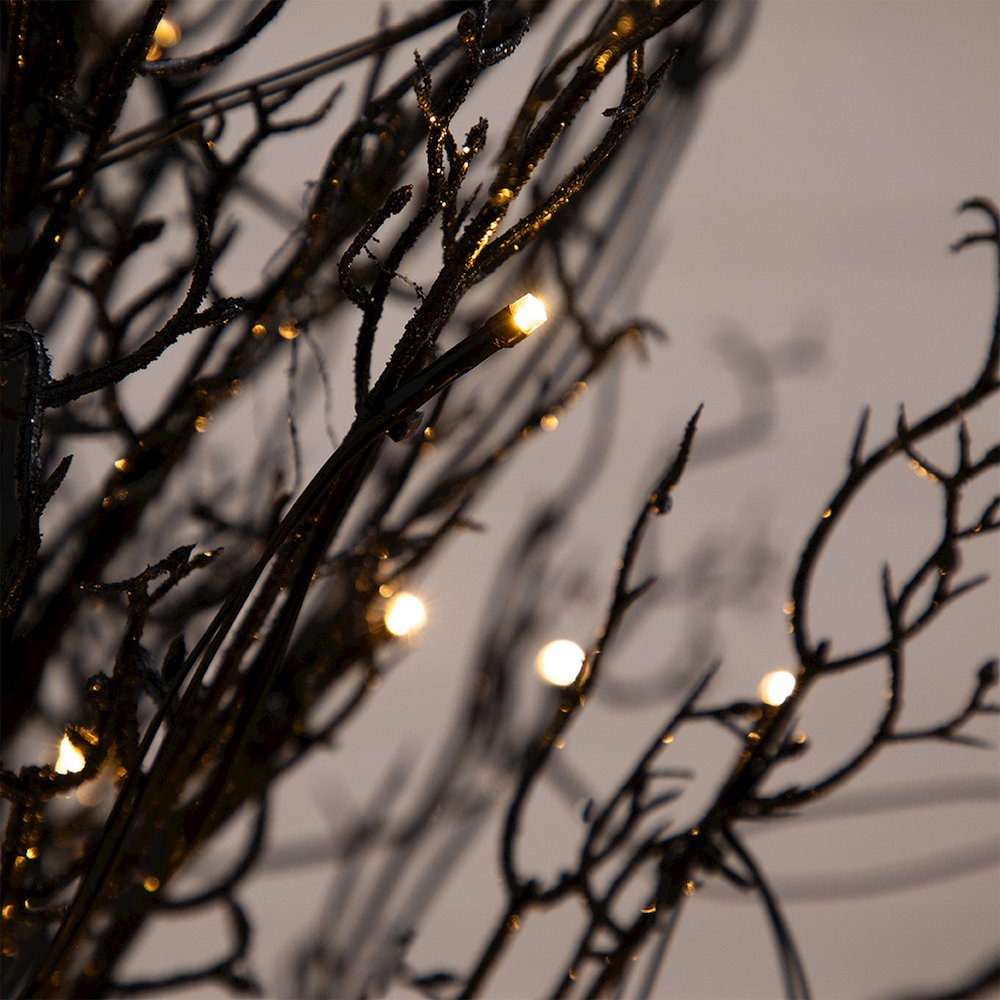 4ft. Pre-Lit Halloween Black Twig Artificial Fall Tree in Burlap Planter. Picture 10