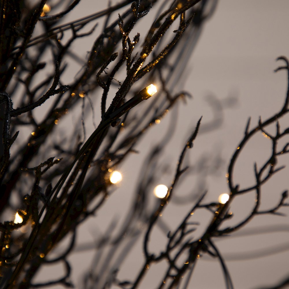 5ft. Pre-Lit Halloween Black Twig Artificial Fall Tree in Burlap Planter. Picture 2