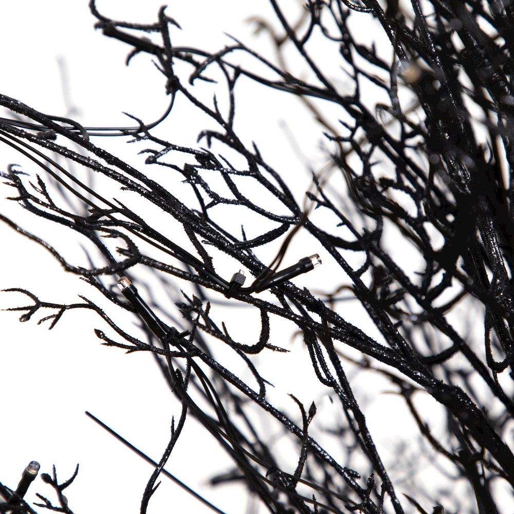 5ft. Pre-Lit Halloween Black Twig Artificial Fall Tree in Burlap Planter. Picture 3