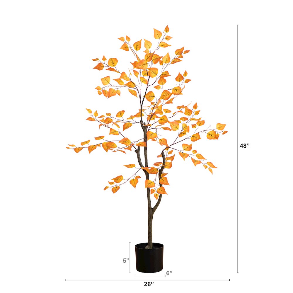 4ft. Autumn Birch Leaf Artificial Fall Tree. Picture 4