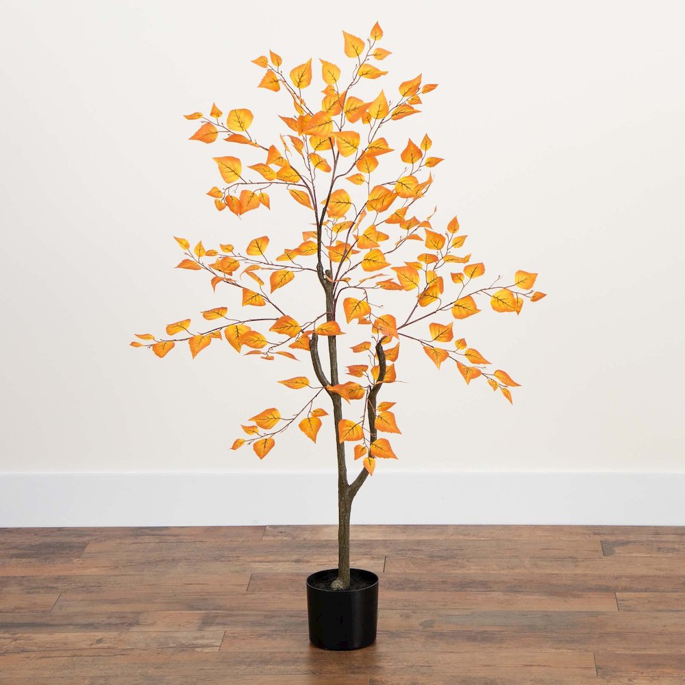 4ft. Autumn Birch Leaf Artificial Fall Tree. Picture 7