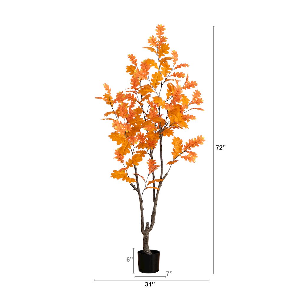 6ft. Autumn Oak Artificial Fall Tree. Picture 4