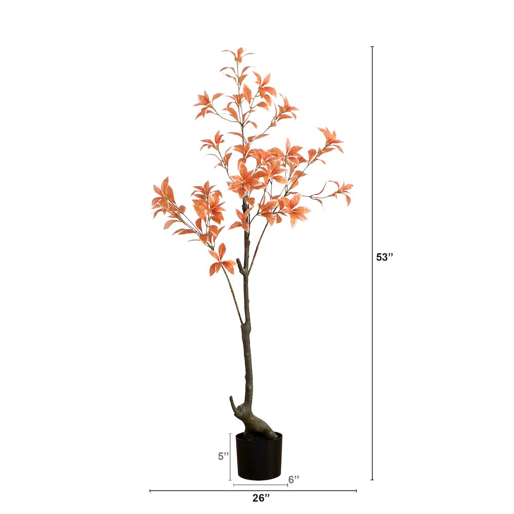 4.5ft. Autumn Pieris Artificial Fall Tree. Picture 5