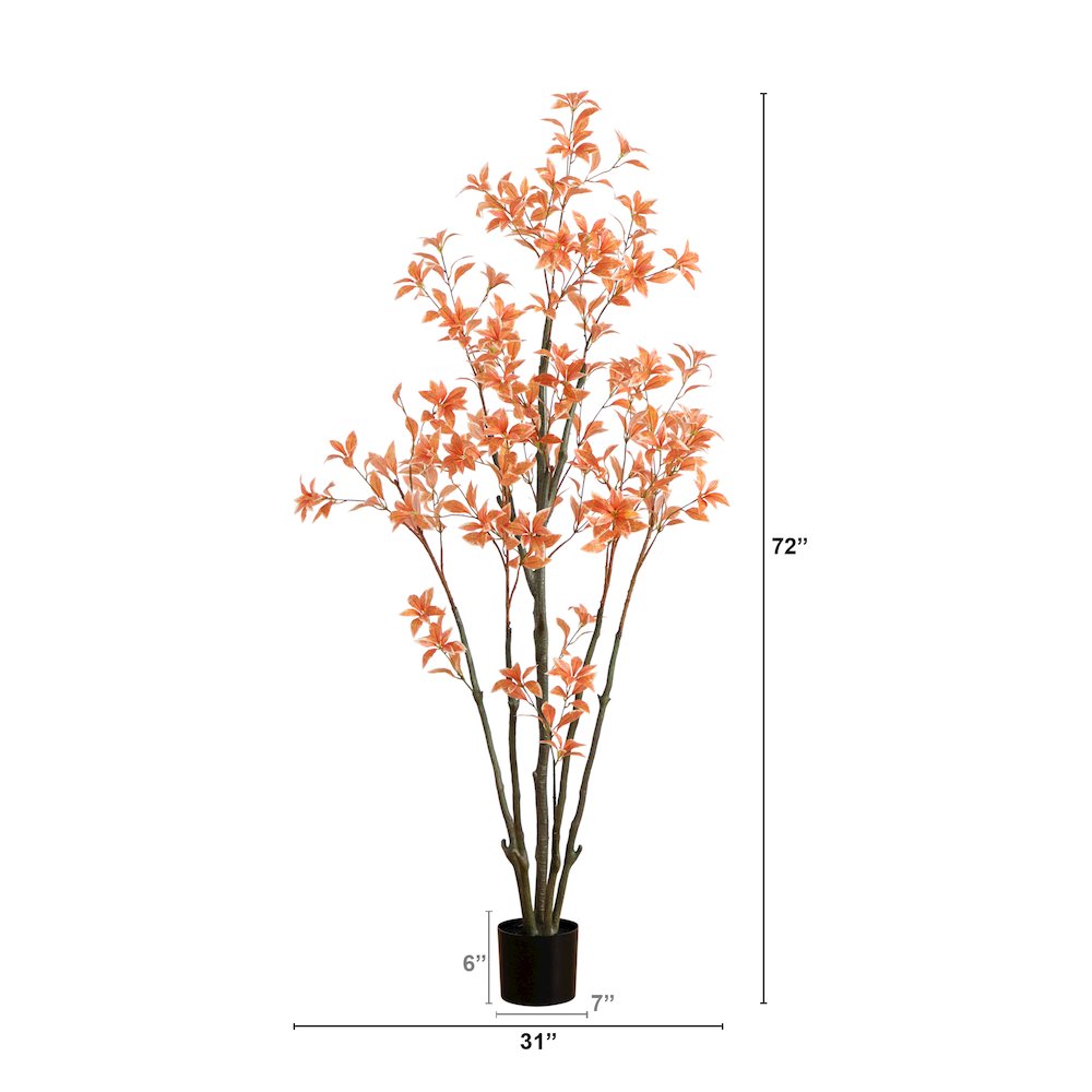 6ft. Autumn Pieris Artificial Fall Tree. Picture 1
