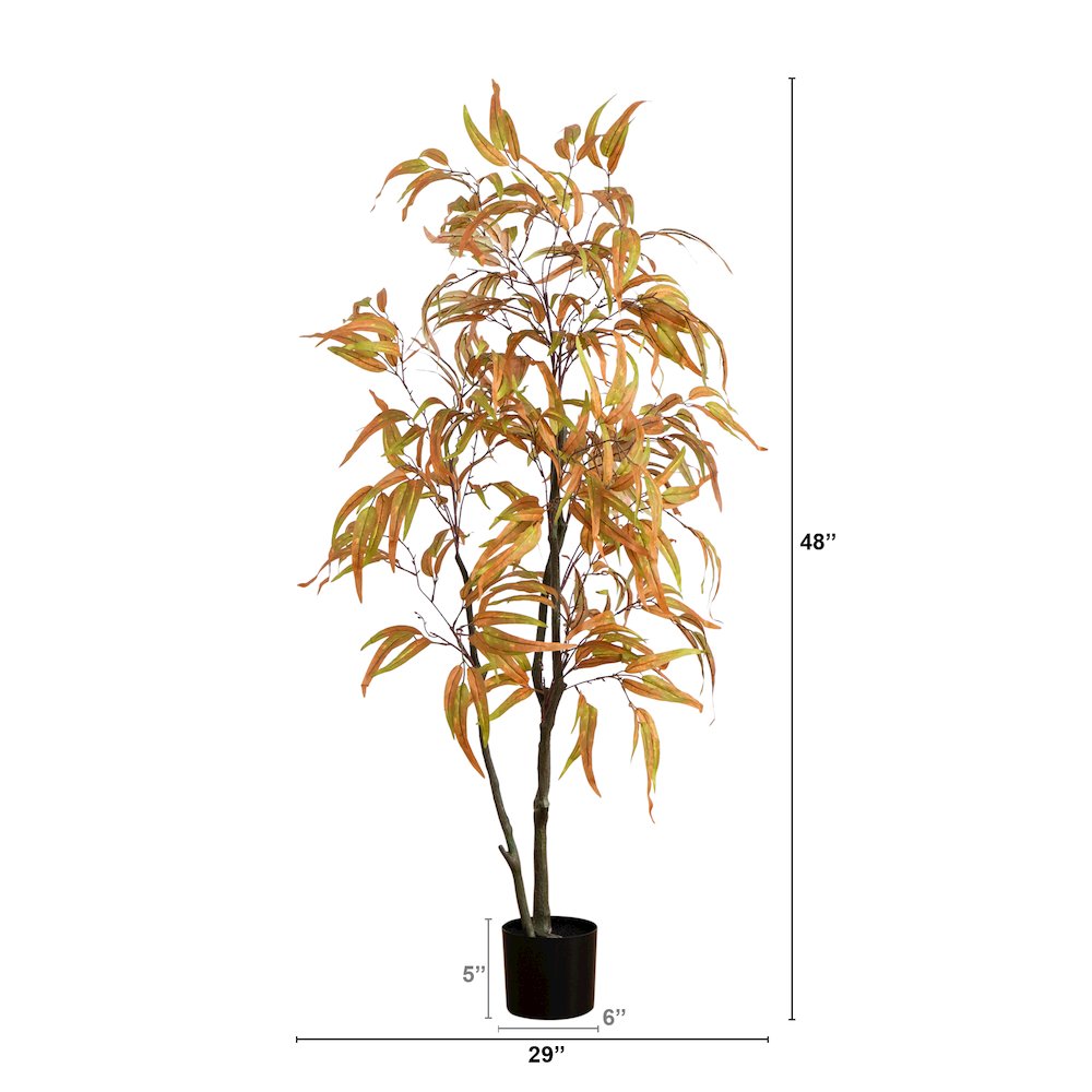 5ft. Autumn Wispy Eucalyptus Artificial Fall Tree. Picture 4