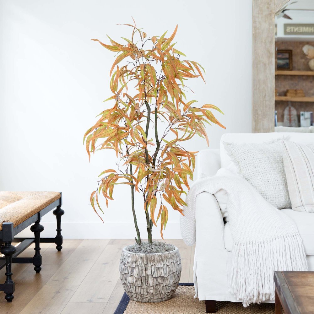 5ft. Autumn Wispy Eucalyptus Artificial Fall Tree. Picture 3