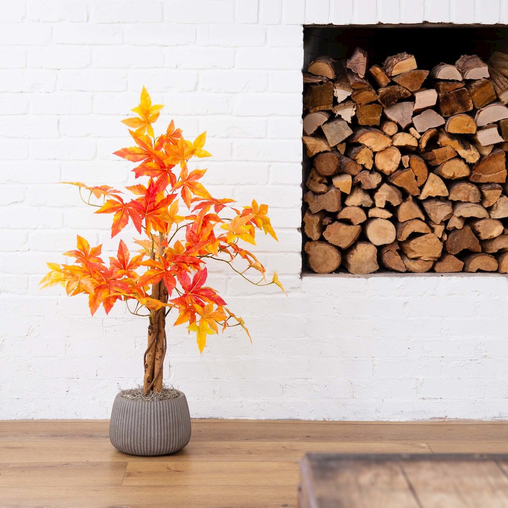 3ft. Autumn Deluxe Maple Artificial Fall Tree. Picture 7