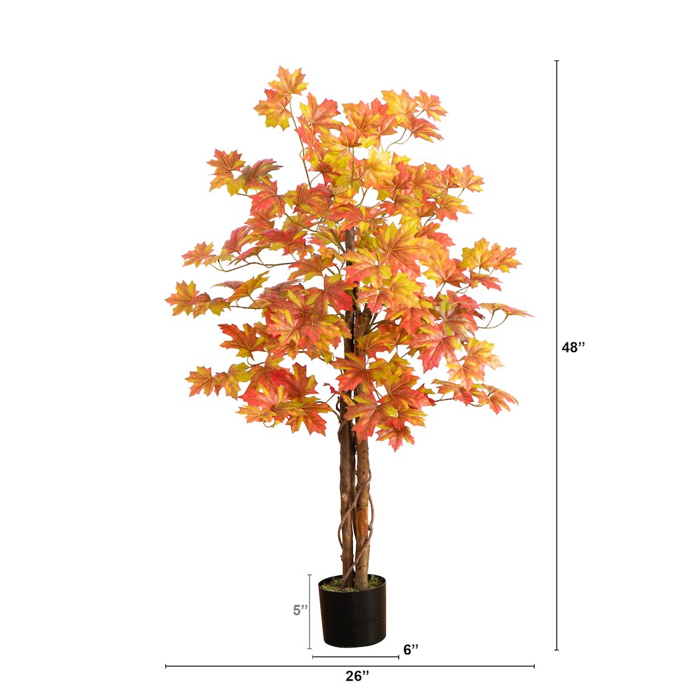 4ft. Autumn Deluxe Maple Artificial Fall Tree. Picture 4