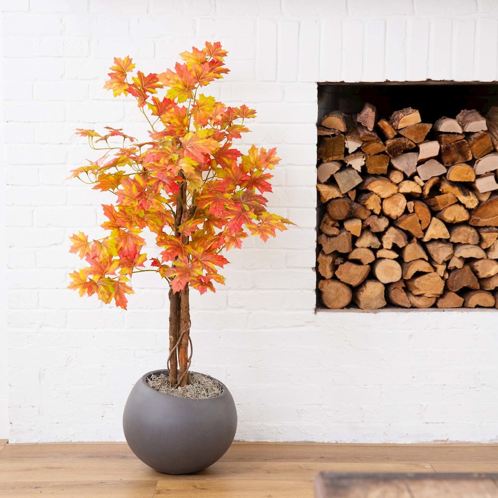 4ft. Autumn Deluxe Maple Artificial Fall Tree. Picture 3
