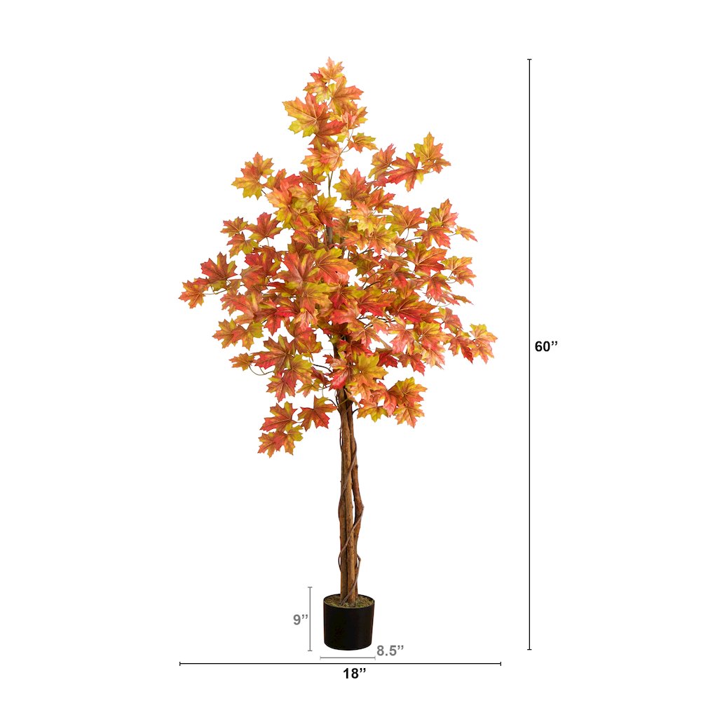 5ft. Autumn Deluxe Maple Artificial Fall Tree. Picture 1