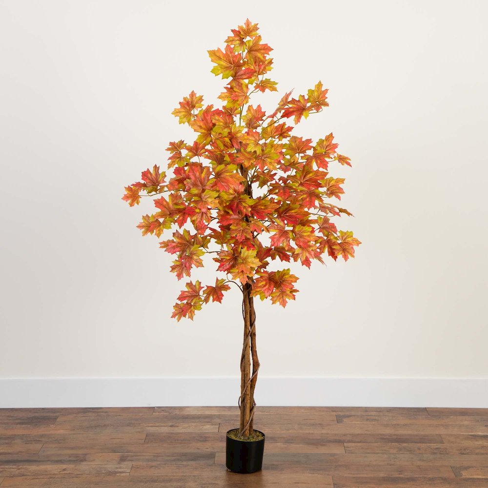 5ft. Autumn Deluxe Maple Artificial Fall Tree. Picture 6