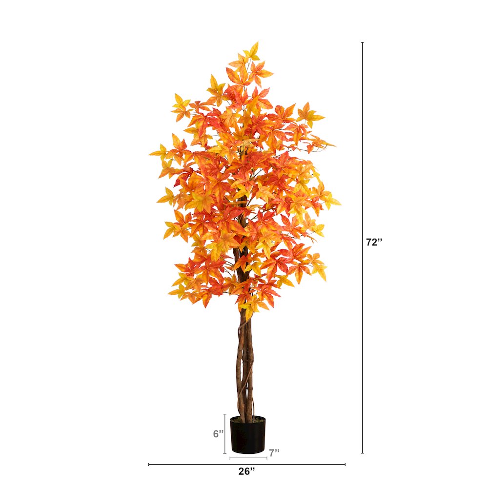6ft. Autumn Deluxe Maple Artificial Fall Tree. Picture 4