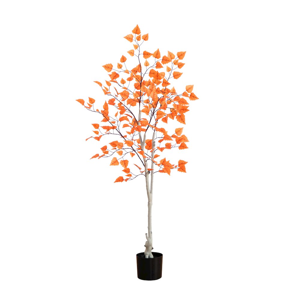 5ft. Autumn Paper Birch Artificial Fall Tree. Picture 8