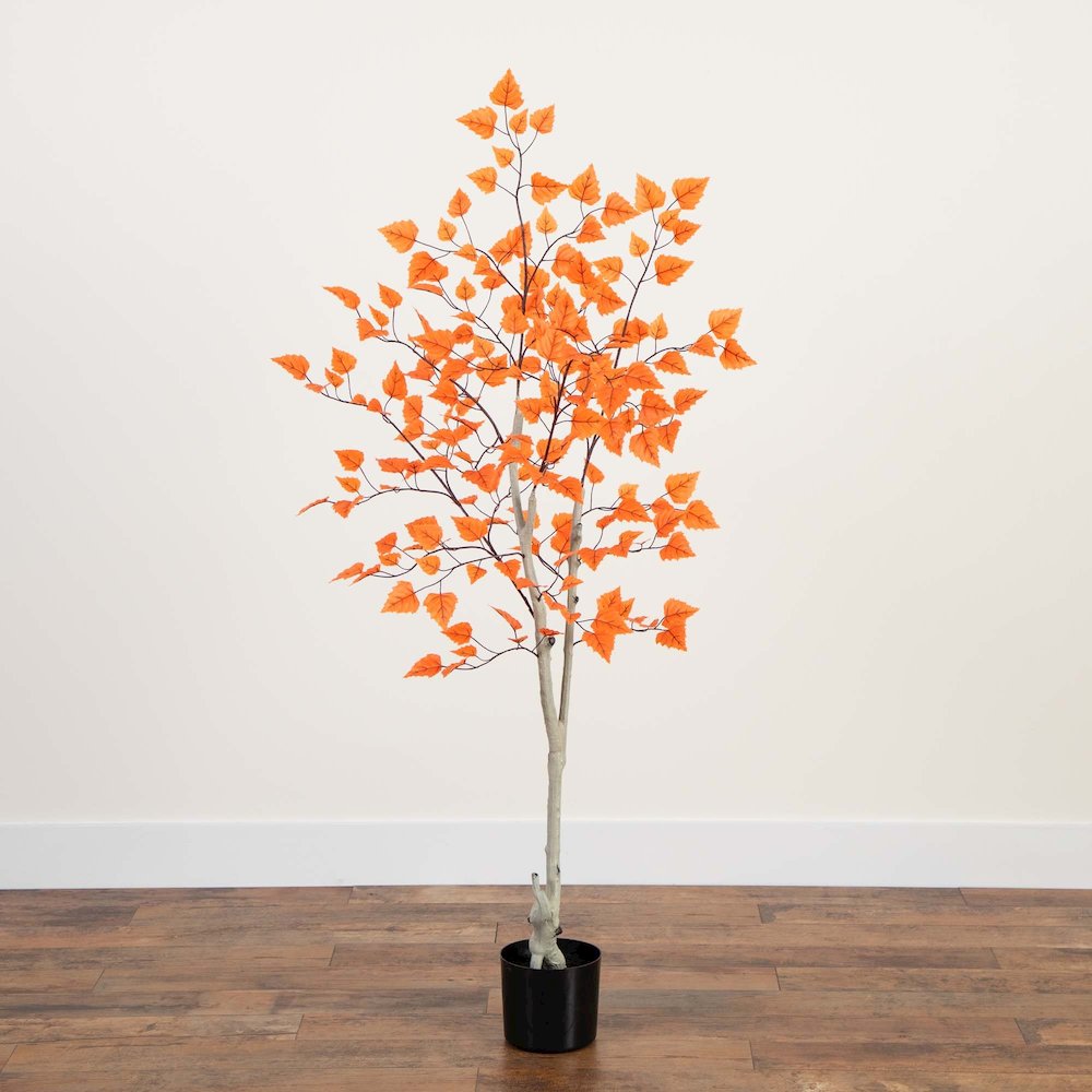 5ft. Autumn Paper Birch Artificial Fall Tree. Picture 7