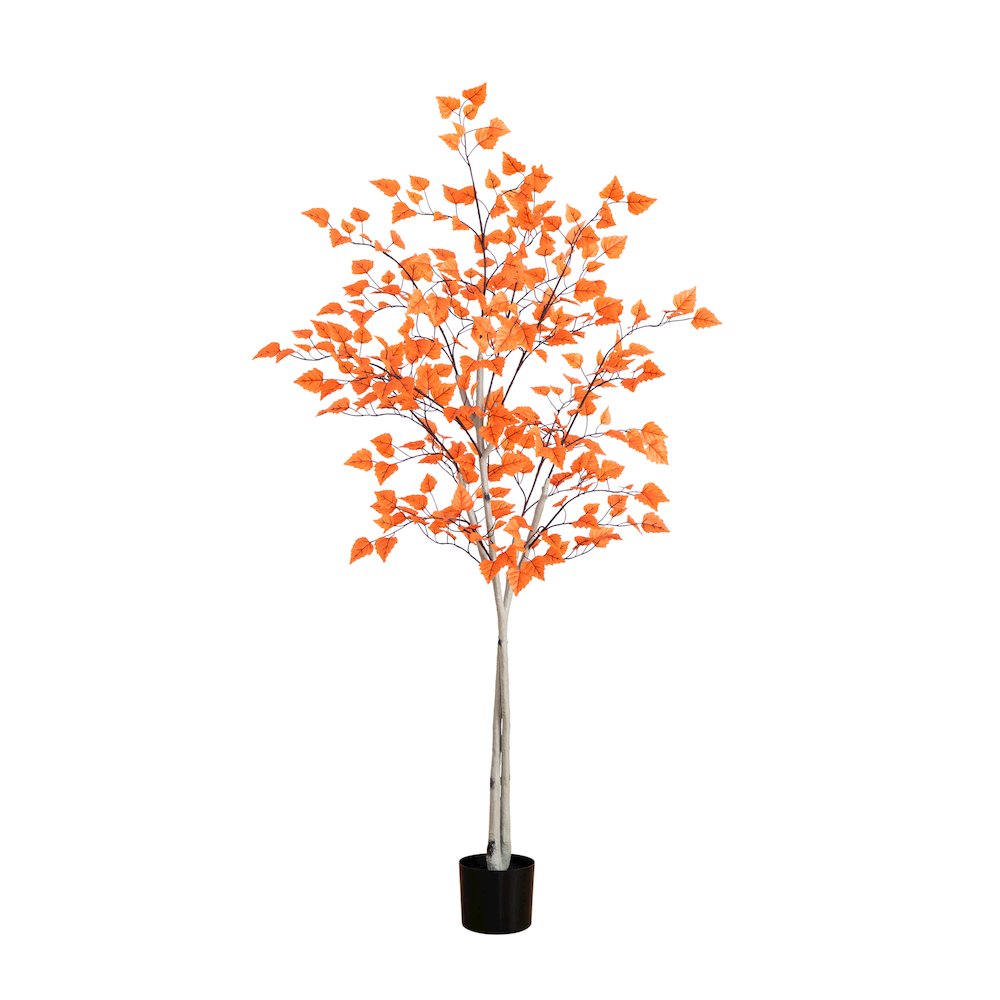 6ft. Autumn Paper Birch Artificial Fall Tree. Picture 1