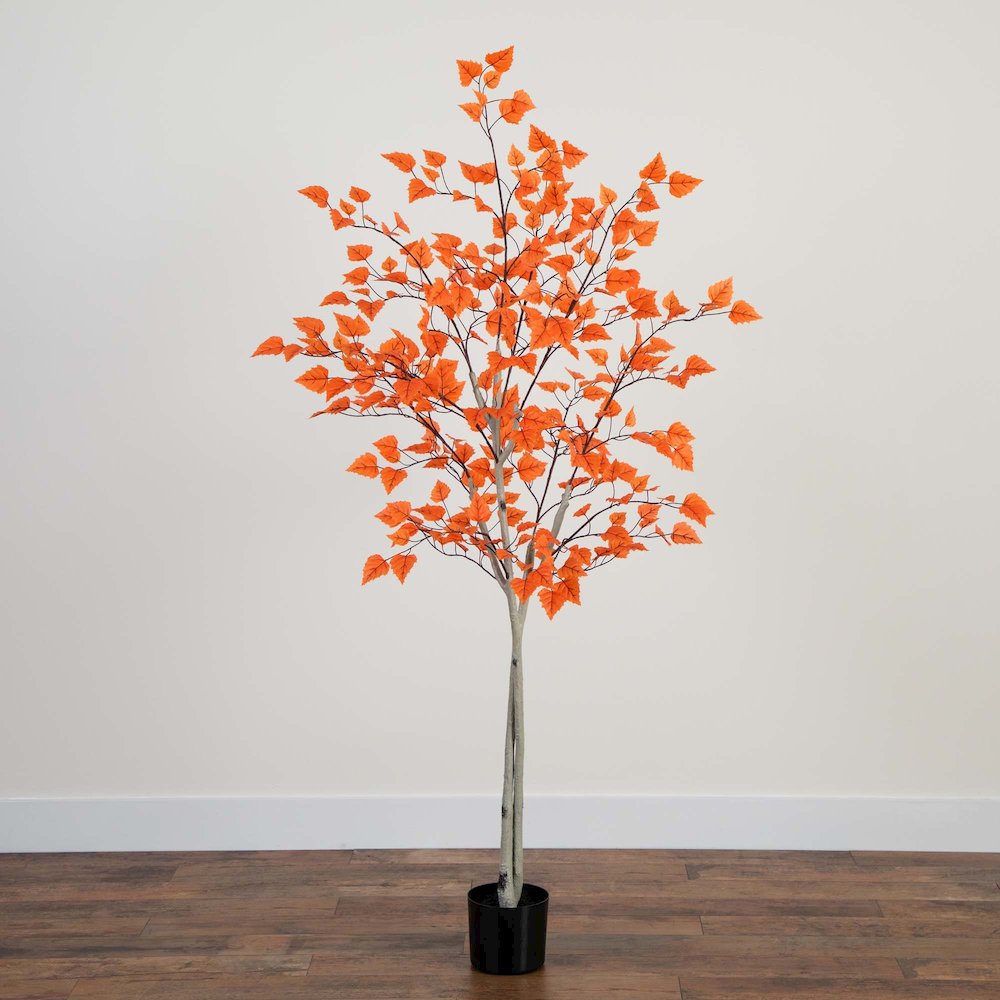 6ft. Autumn Paper Birch Artificial Fall Tree. Picture 4