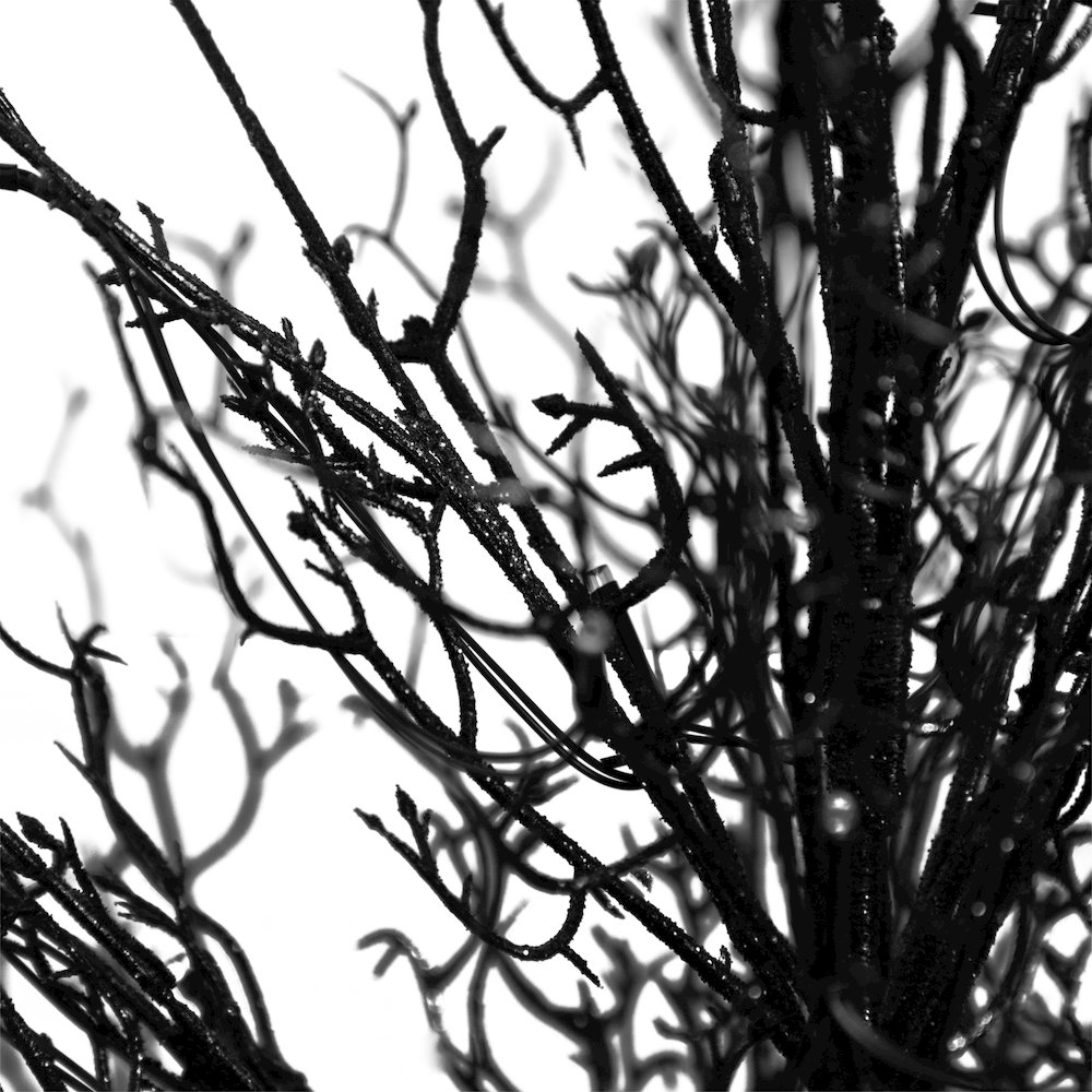 3ft. Pre-Lit Halloween Black Twig Artificial Fall Tree in Burlap Planter. Picture 3