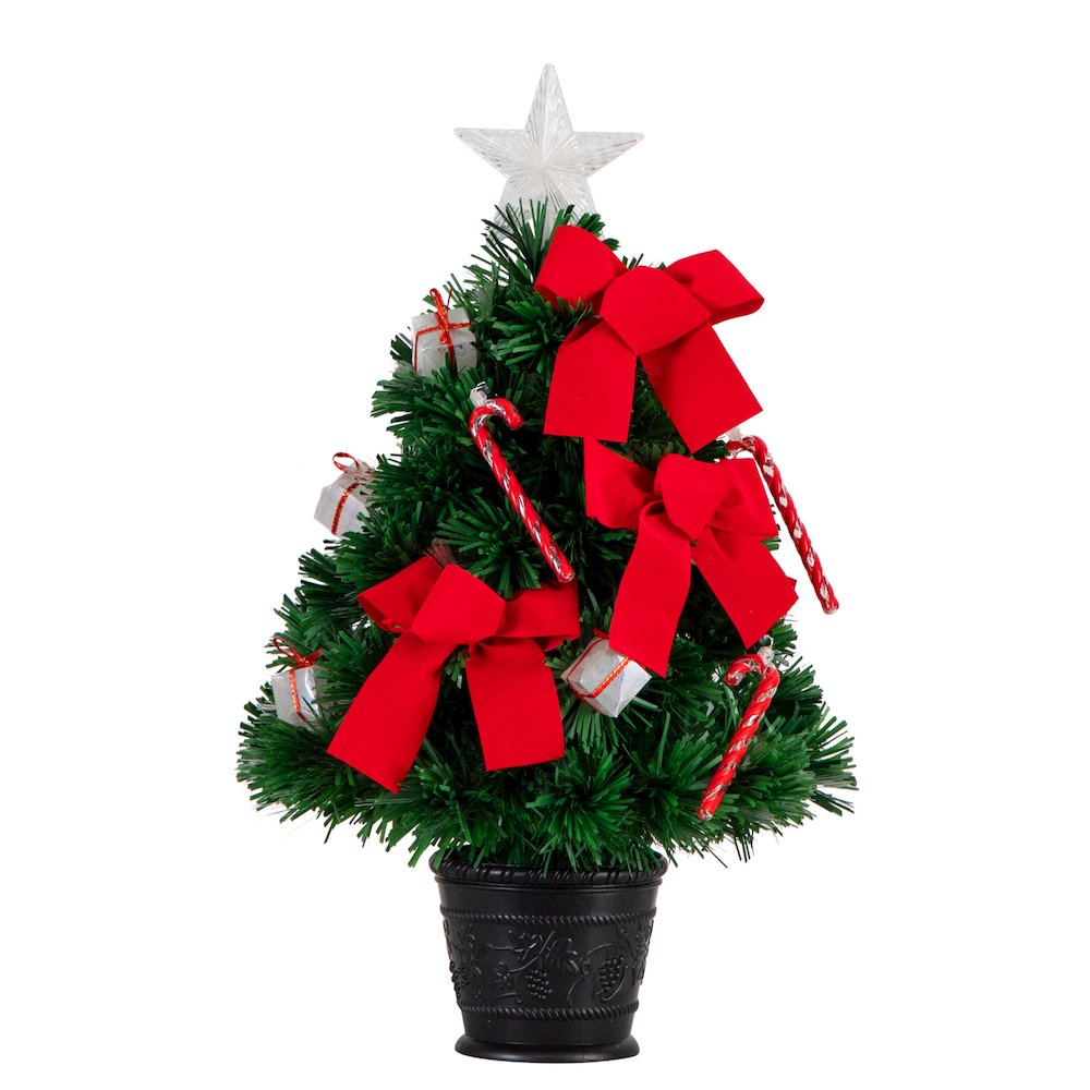 24in. Pre-Lit Fiber Optic Classic Star Topped Artificial Christmas Tree. Picture 12