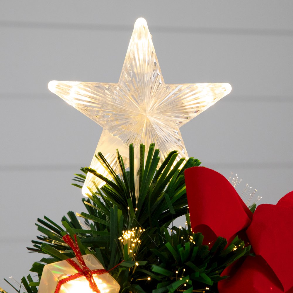 24in. Pre-Lit Fiber Optic Classic Star Topped Artificial Christmas Tree. Picture 9