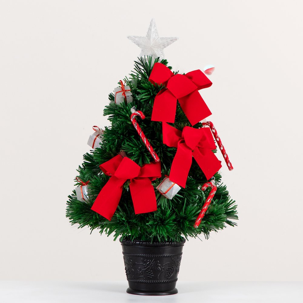 24in. Pre-Lit Fiber Optic Classic Star Topped Artificial Christmas Tree. Picture 7