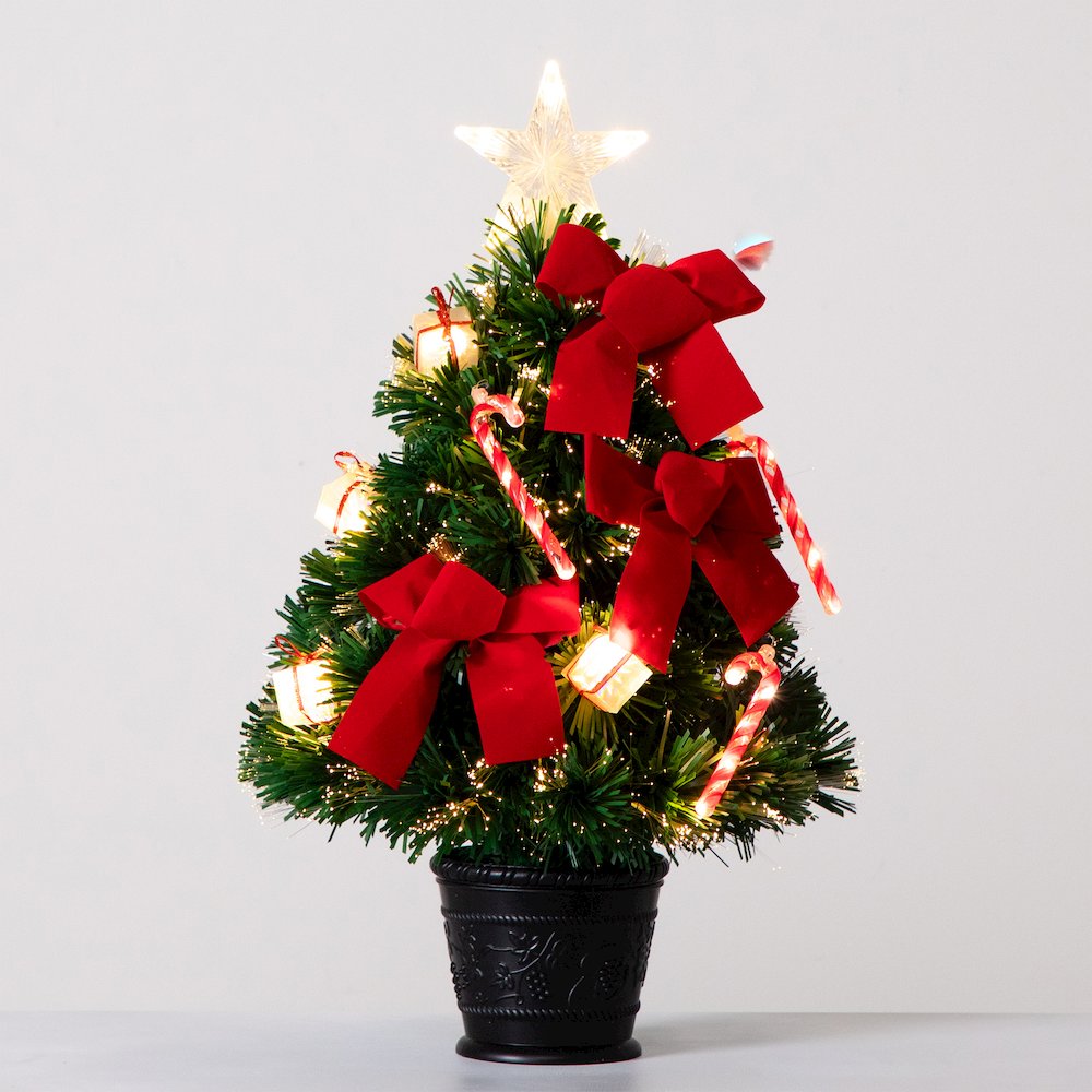 24in. Pre-Lit Fiber Optic Classic Star Topped Artificial Christmas Tree. Picture 11