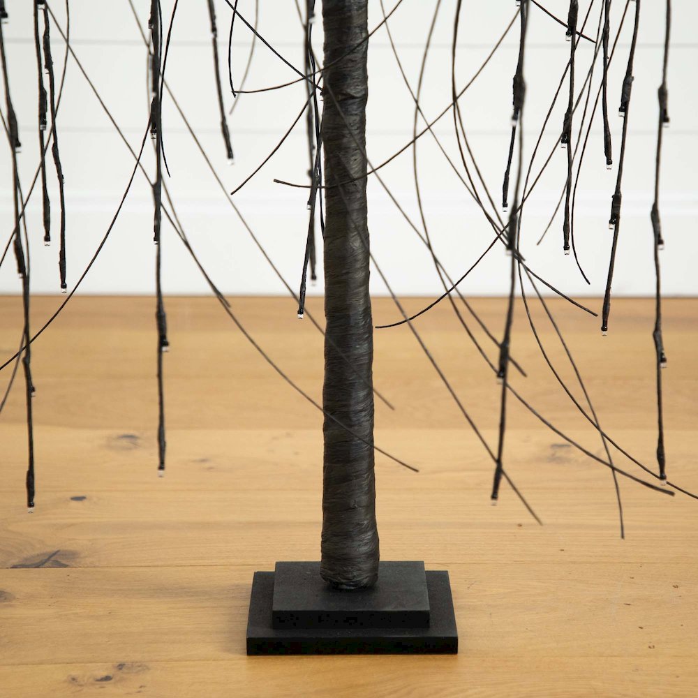 4ft. Pre-Lit Halloween Black Willow Artificial Fall Tree with 120 Orange. Picture 11