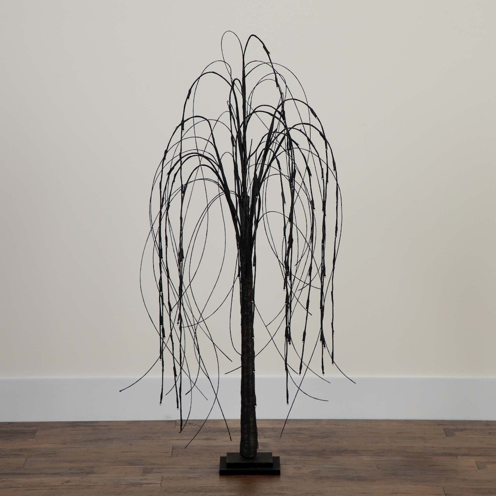 4ft. Pre-Lit Halloween Black Willow Artificial Fall Tree with 120 Orange. Picture 13