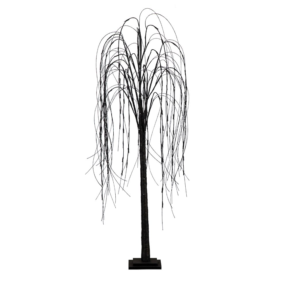 5ft. Pre-Lit Halloween Black Willow Artificial Fall Tree with 144 Orange. Picture 1