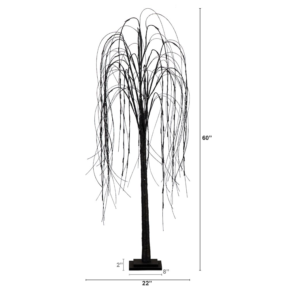 5ft. Pre-Lit Halloween Black Willow Artificial Fall Tree with 144 Orange. Picture 10