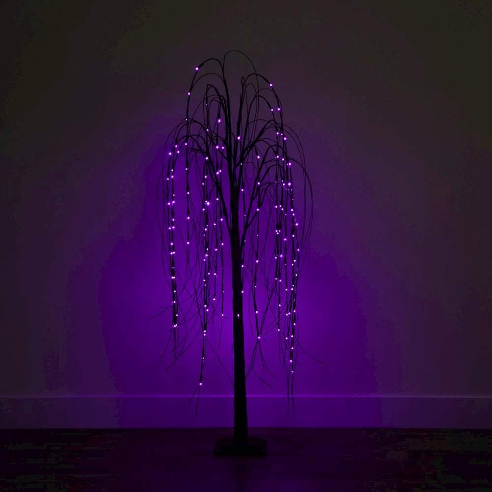 5ft. Pre-Lit Halloween Black Willow Artificial Fall Tree with 144 Orange. Picture 15