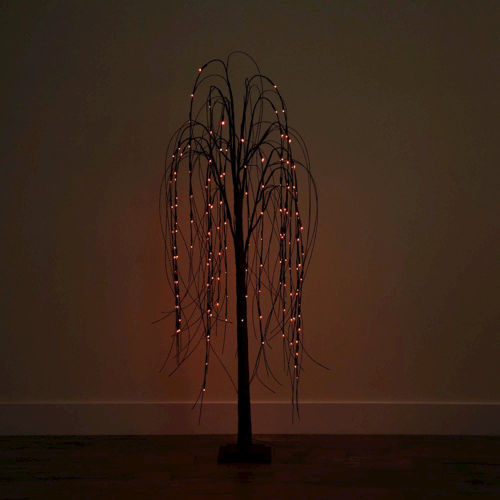 5ft. Pre-Lit Halloween Black Willow Artificial Fall Tree with 144 Orange. Picture 16