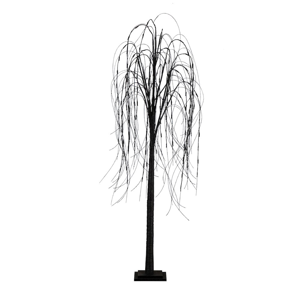 6ft. Pre-Lit Halloween Black Willow Artificial Fall Tree with 160 Orange. Picture 9