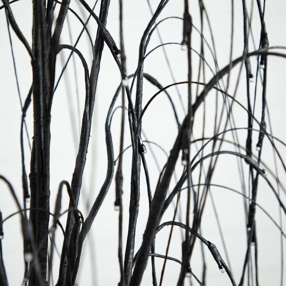 6ft. Pre-Lit Halloween Black Willow Artificial Fall Tree with 160 Orange. Picture 2