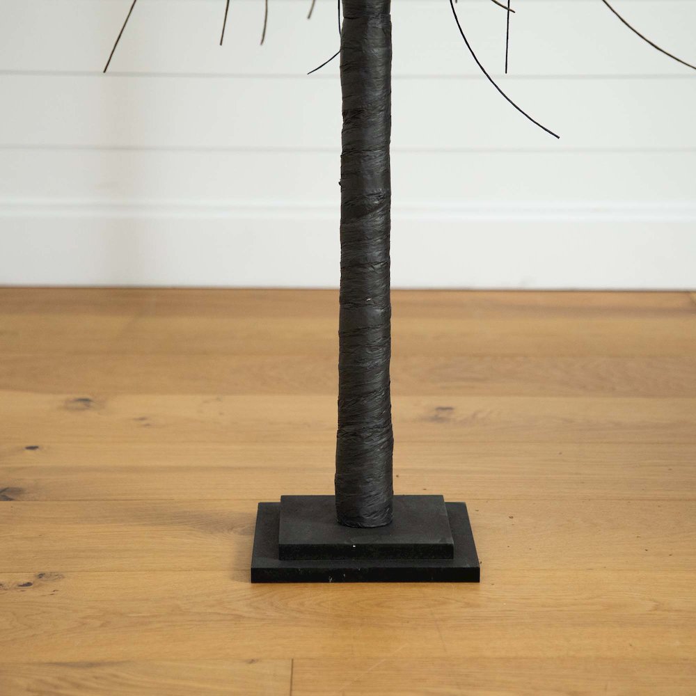 6ft. Pre-Lit Halloween Black Willow Artificial Fall Tree with 160 Orange. Picture 10