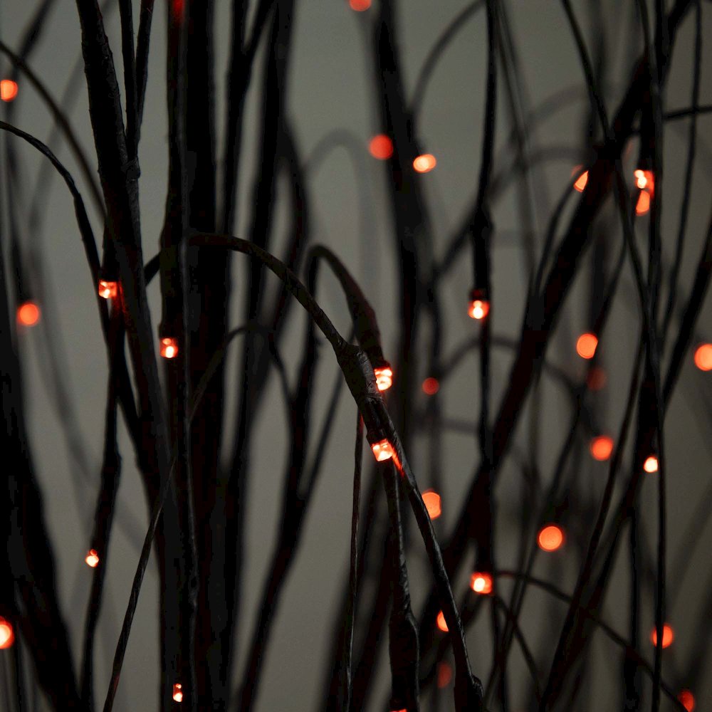 6ft. Pre-Lit Halloween Black Willow Artificial Fall Tree with 160 Orange. Picture 12