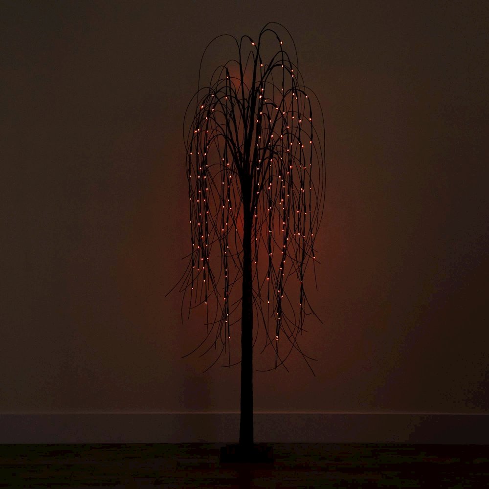 6ft. Pre-Lit Halloween Black Willow Artificial Fall Tree with 160 Orange. Picture 4