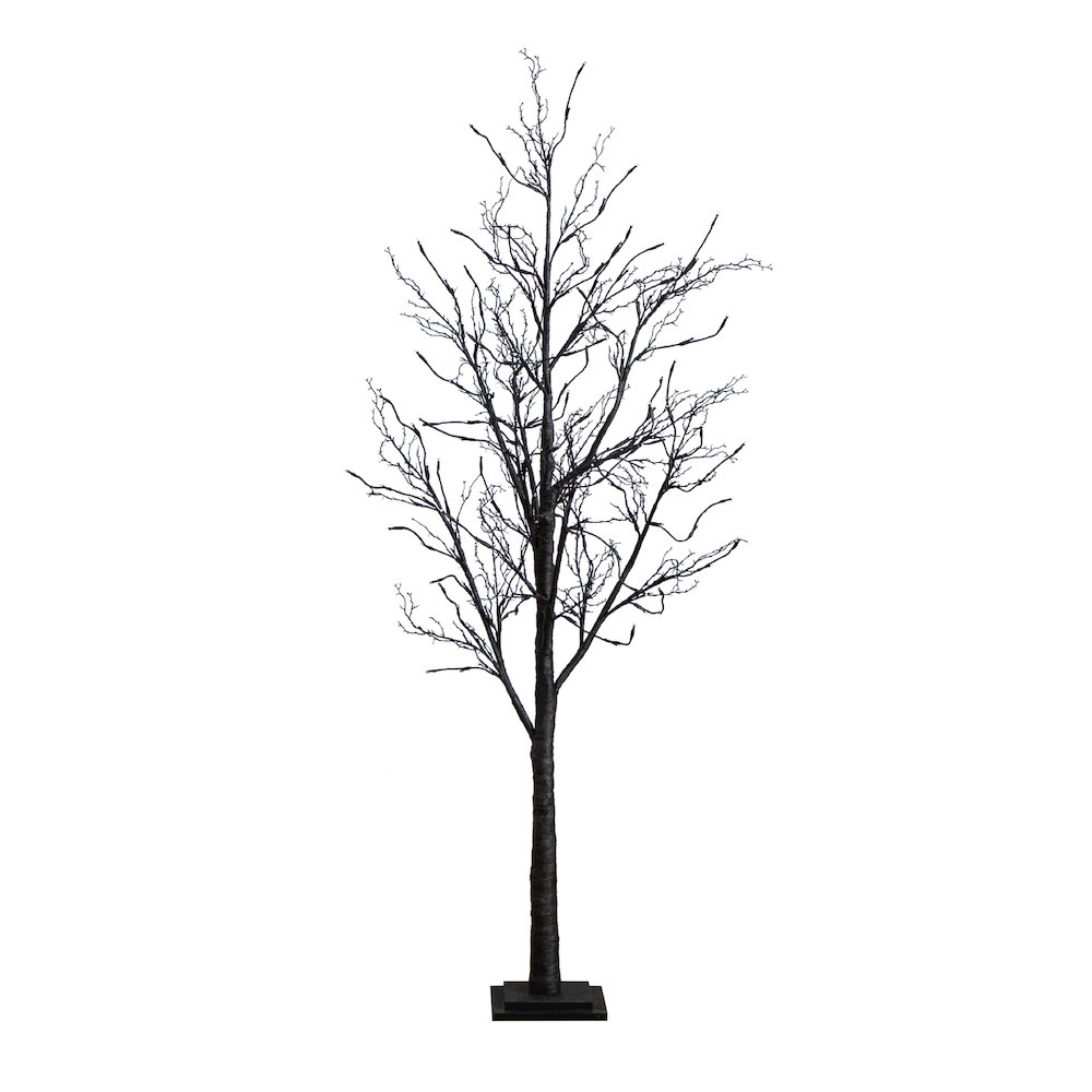 6ft. Pre-Lit Halloween Black Twig Artificial Fall Tree with 300 Orange. Picture 1