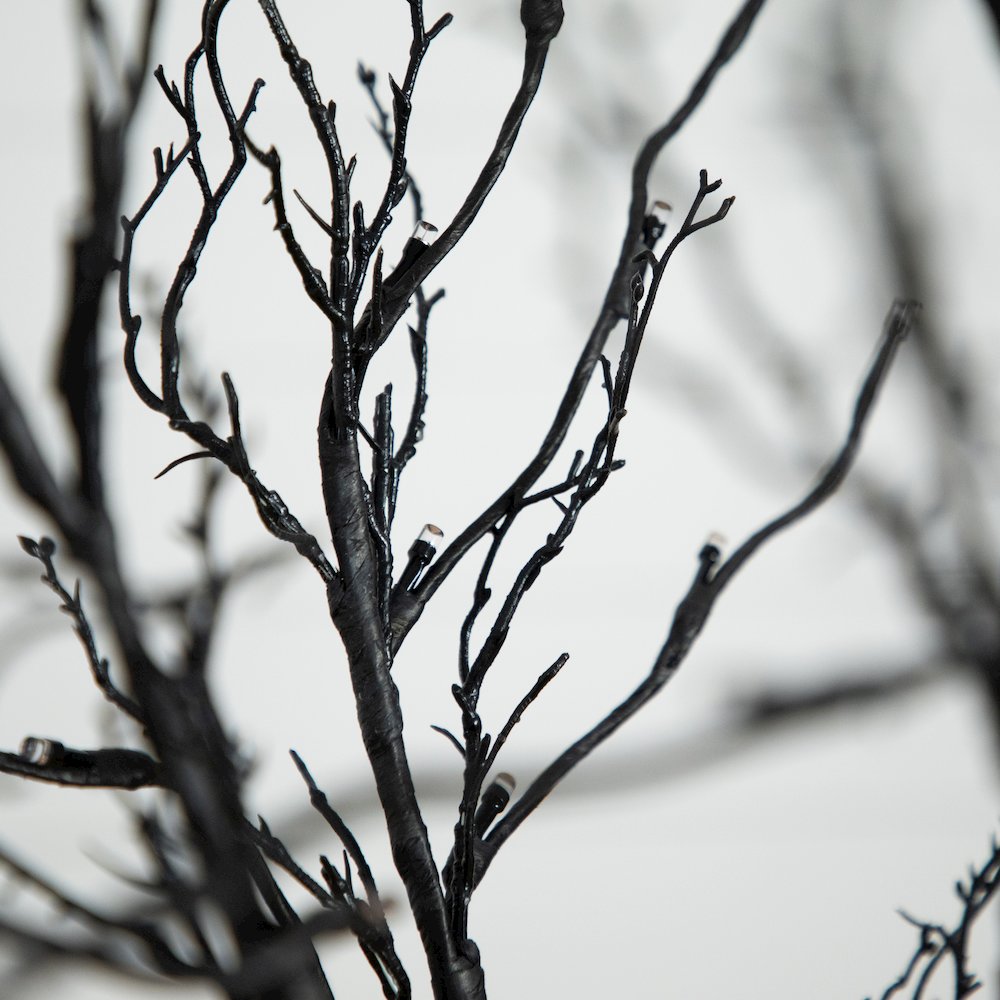 6ft. Pre-Lit Halloween Black Twig Artificial Fall Tree with 300 Orange. Picture 13