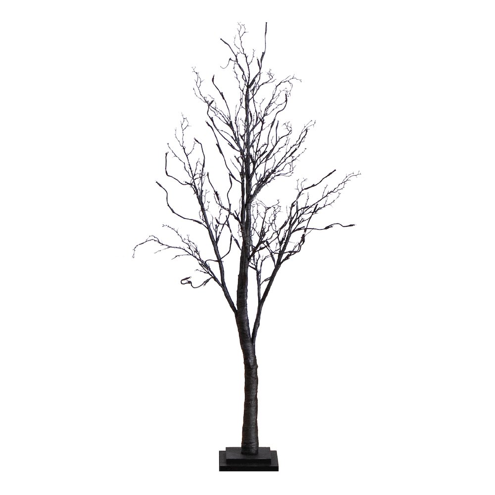 4ft. Pre-Lit Halloween Deluxe Black Twig Artificial Fall Tree with 81 Orange. Picture 8