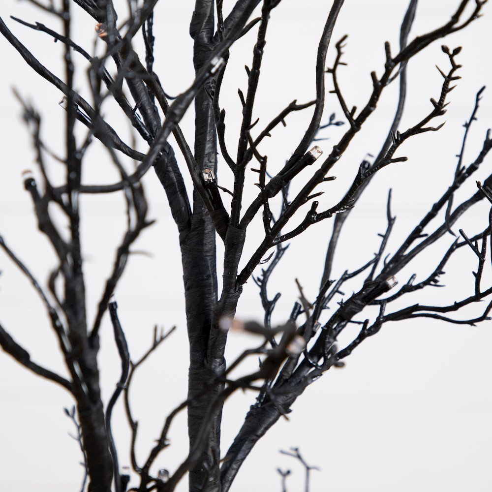 4ft. Pre-Lit Halloween Deluxe Black Twig Artificial Fall Tree with 81 Orange. Picture 2