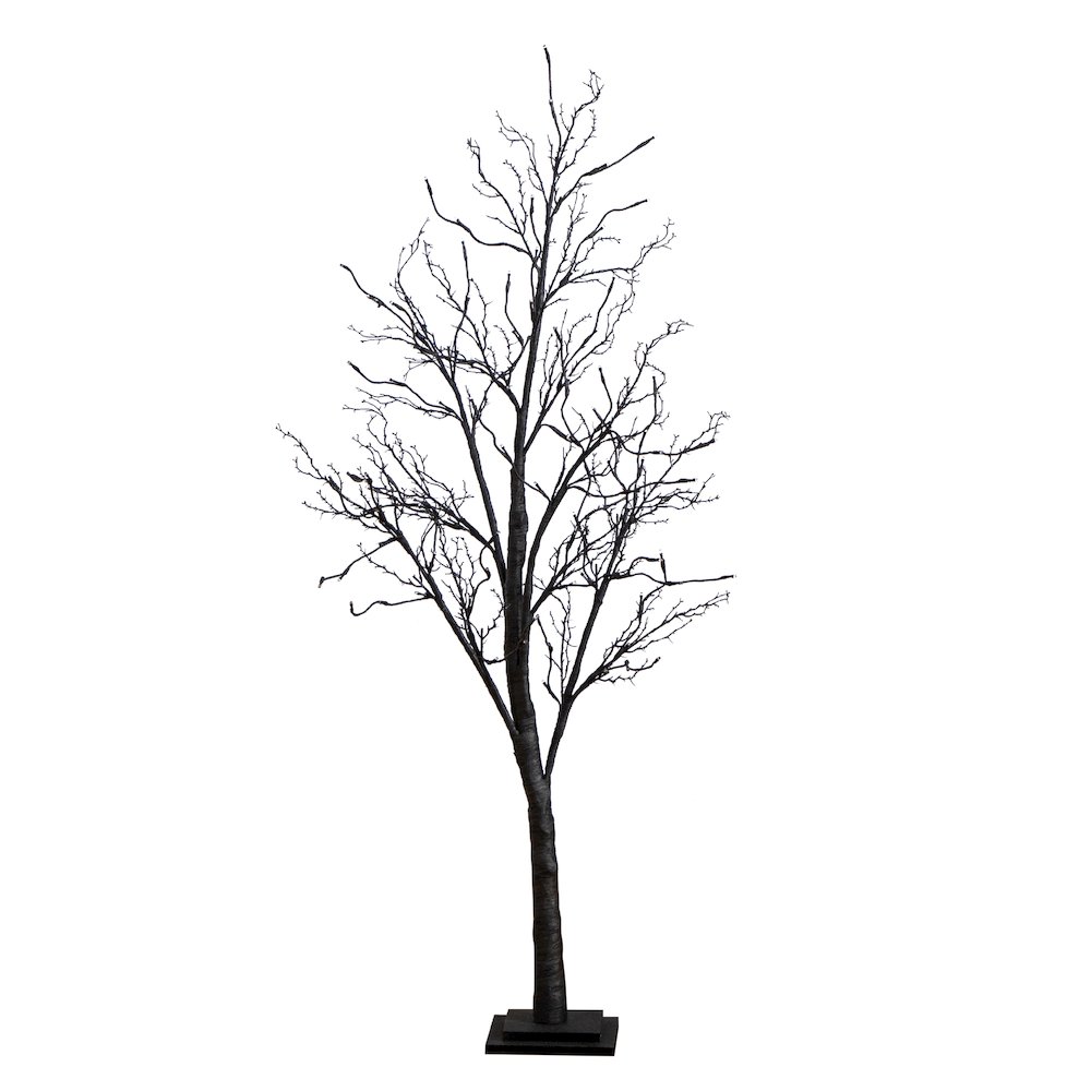 5ft. Pre-Lit Halloween Deluxe Black Twig Artificial Fall Tree with 102 Orange. Picture 1