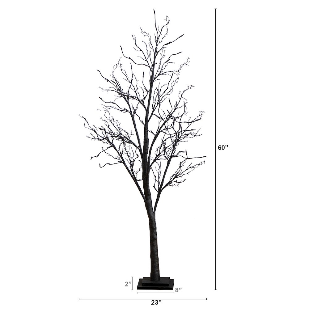 5ft. Pre-Lit Halloween Deluxe Black Twig Artificial Fall Tree with 102 Orange. Picture 9