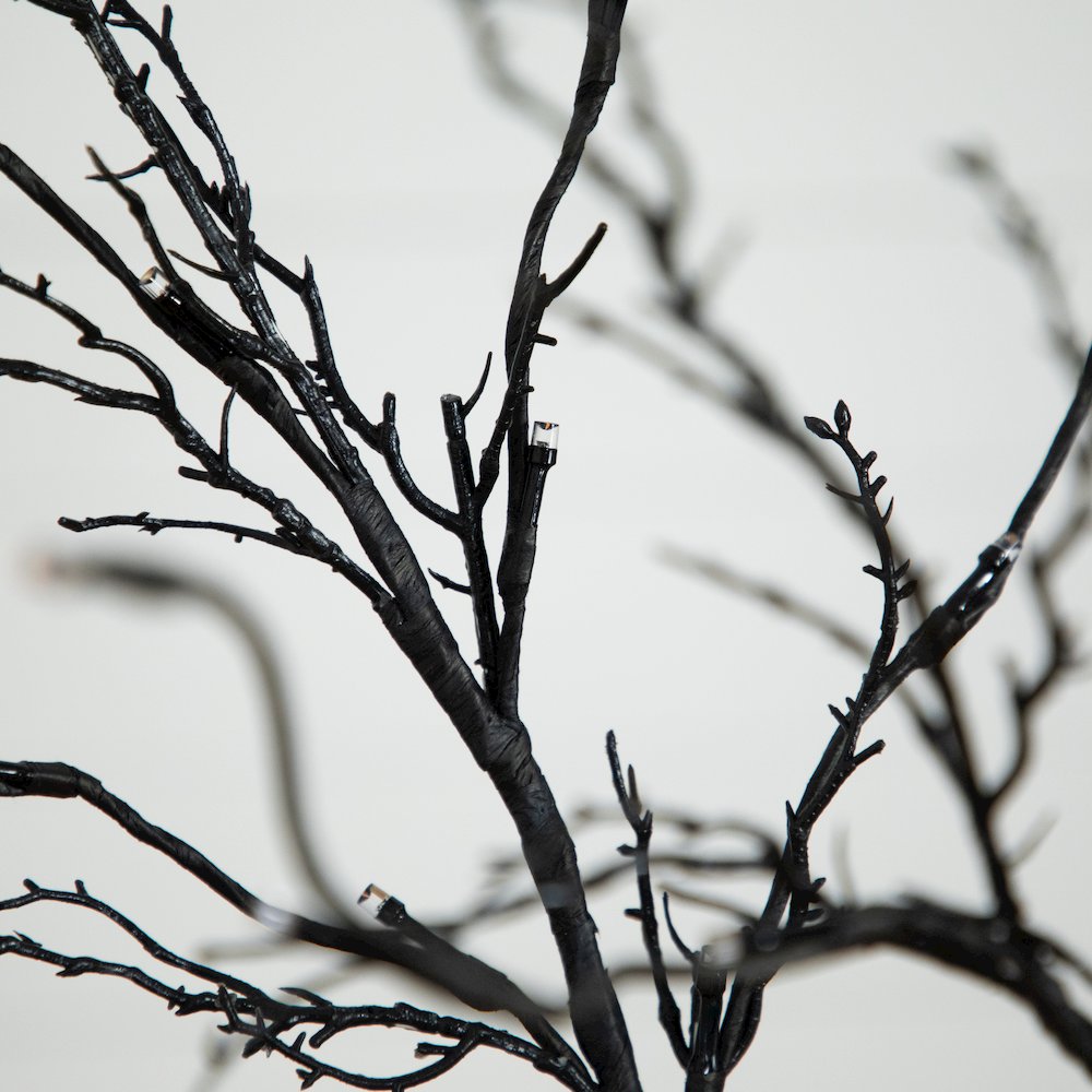 5ft. Pre-Lit Halloween Deluxe Black Twig Artificial Fall Tree with 102 Orange. Picture 10