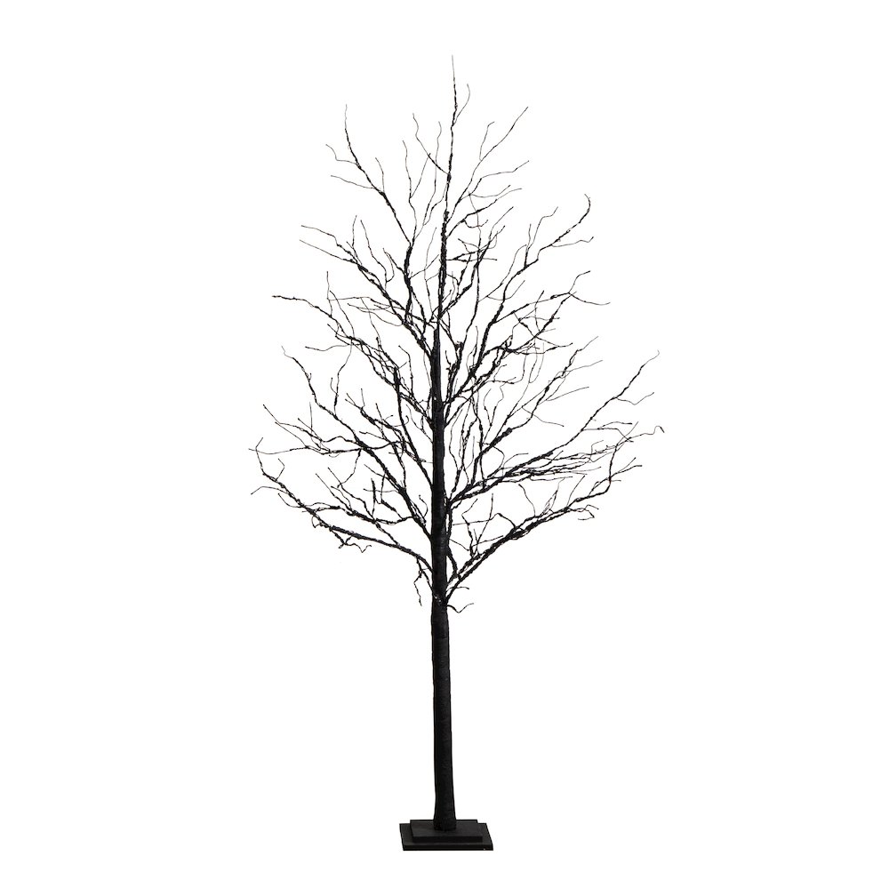 6ft. Pre-Lit Halloween Deluxe Black Twig Artificial Fall Tree with 156 Orange. Picture 15