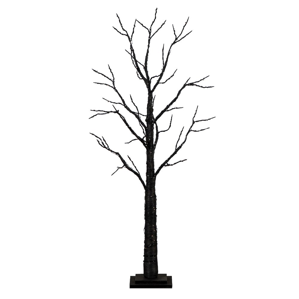 4ft. Pre-Lit Halloween Black Twig Artificial Fall Tree with 240 Orange. Picture 7