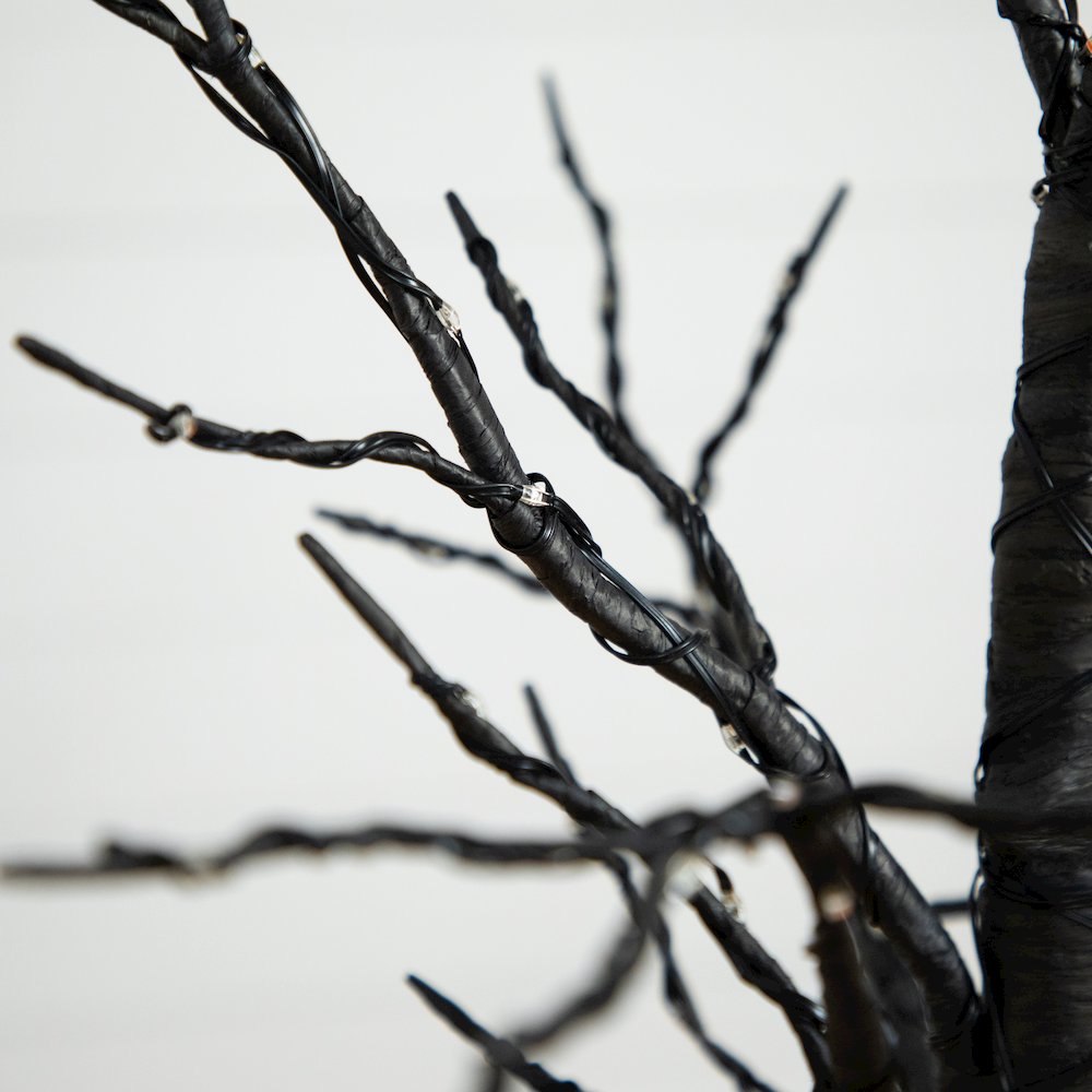 4ft. Pre-Lit Halloween Black Twig Artificial Fall Tree with 240 Orange. Picture 2